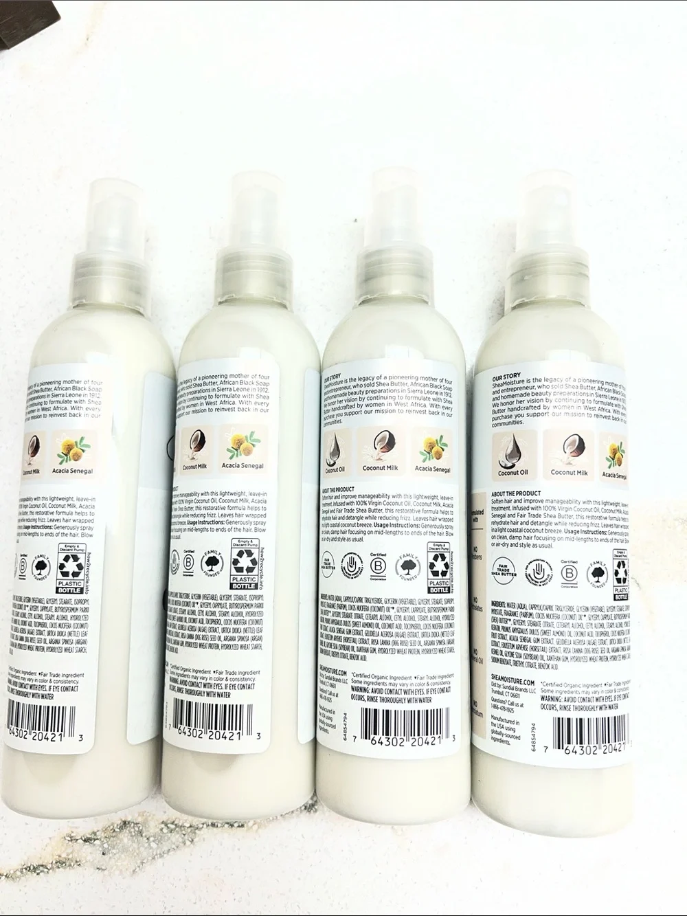 Shea Moisture Daily Hydration Leave-In Treatment Spray. never used. Bundle of 4
